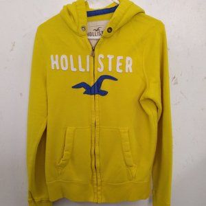 Yellow Hollister Hoodie zip up jacket Size Medium